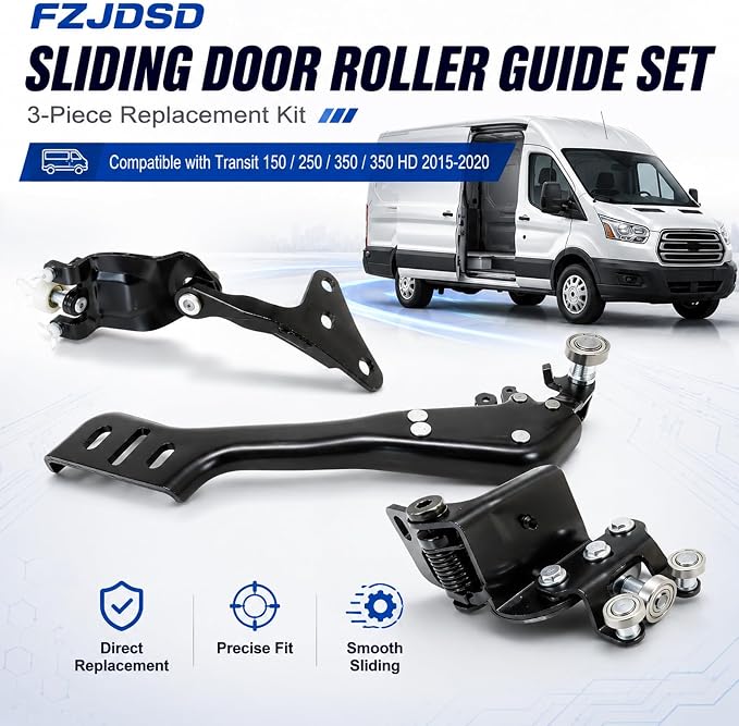 FZJDSD Sliding Door Hinge Roller Set Right Side BK3Z1525028A KK3Z1525028AA - Image 2
