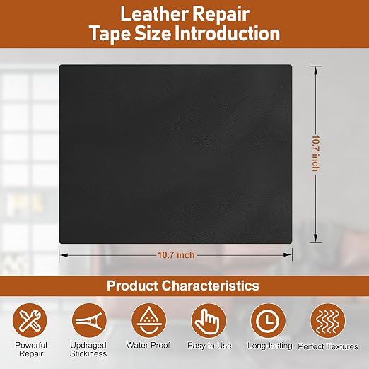 Leather Repair Patch 8x11 inch 2 Pcs, Self Adhesive Vinyl Repair Patch Kit - Image 2