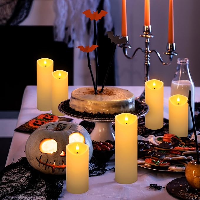 24-Pack Ivory-Colored Flame-Free Candles - Image 8