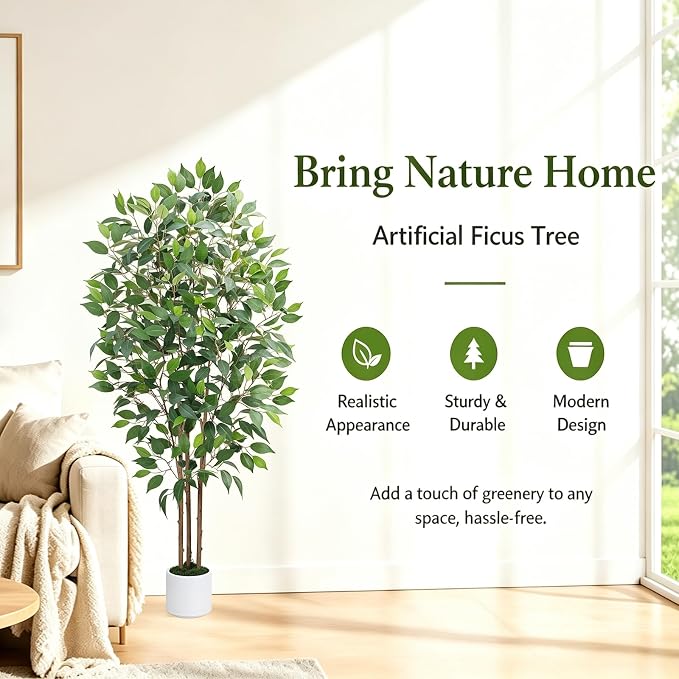 GTIDEA 5FT Artificial Ficus Tree - Image 4