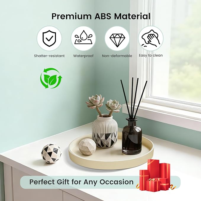 2 Pack 10" Bathroom and Vanity Tray, ABS Bathroom Counter Organizer, Coffee - Image 5