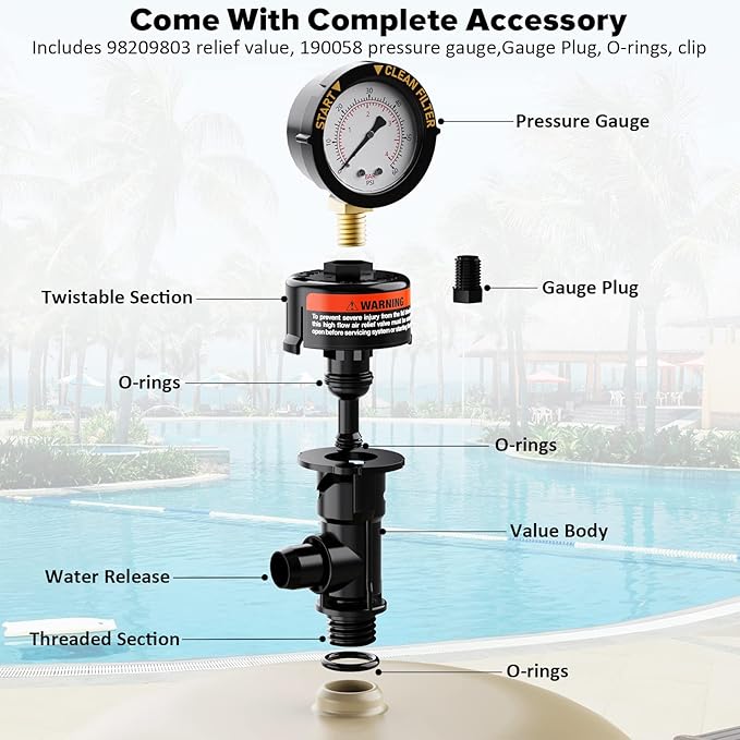Manual Air Relief Valve for Pool and Spa Filters, Pool Filter Air Relief Valve - Image 4
