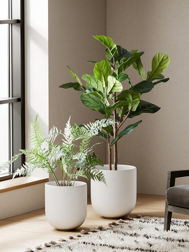 LE TAUCI 12 Inch Pots for Plants, Ceramic Large Planters for Indoor Plants - Image 5