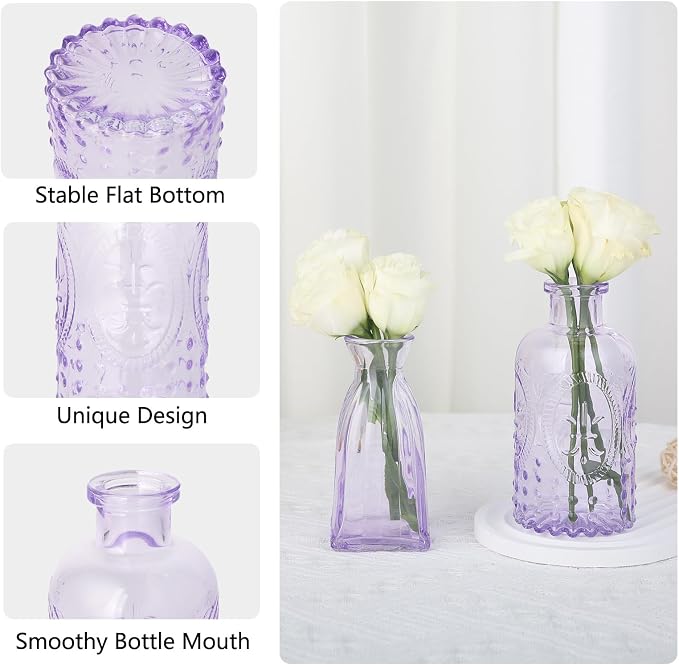 Glass Bud Vases Mini Flower Vase Small Vintage Vases - Image 5