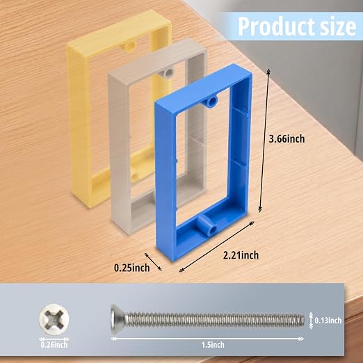 1/4" Single Gang Box Extender, 1 Pack | 1/4" single gang box extender; includes - Image 2