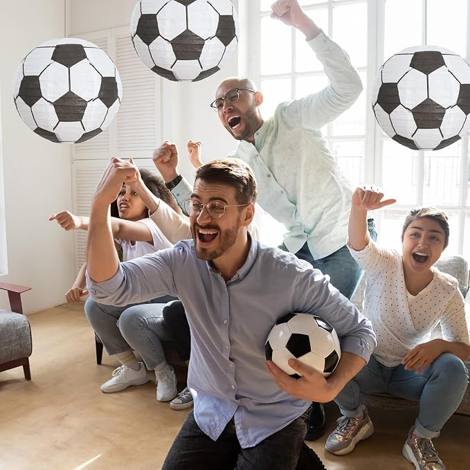 BEISHIDA 8Inch Football Paper Lanterns 12Pack Hanging Round Chinese Lantern | - Image 4
