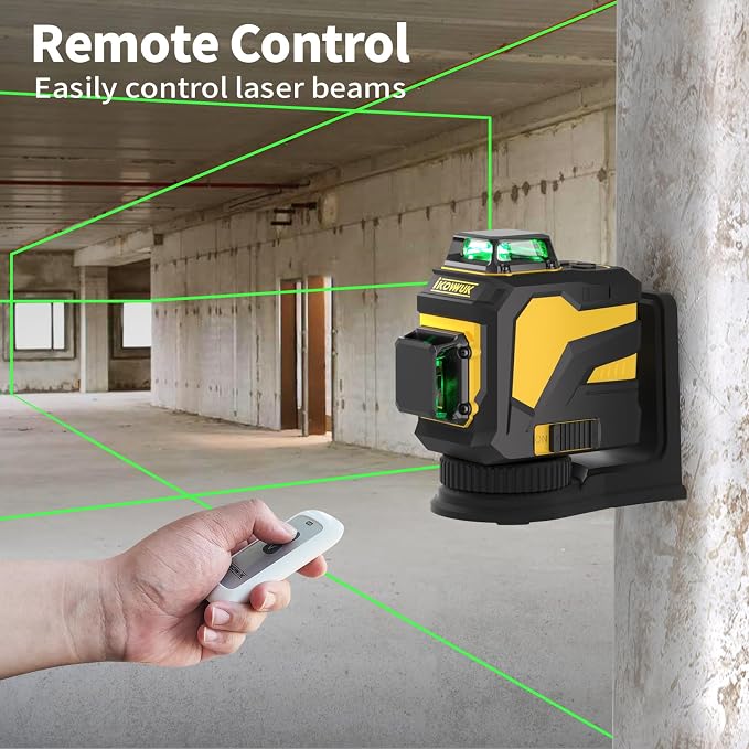 Laser Level with 12 Green Lines, Built-in 5200 mAh Li-ion Battery | 3×360° Full - Image 2