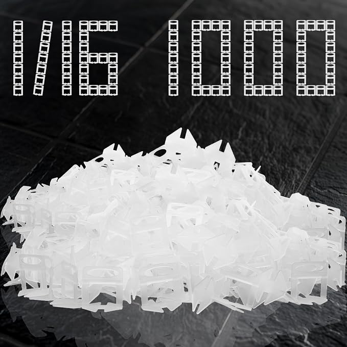 1000 Tile Spacers 1/16 Inch Tile Leveling Clips by VUAOHIY