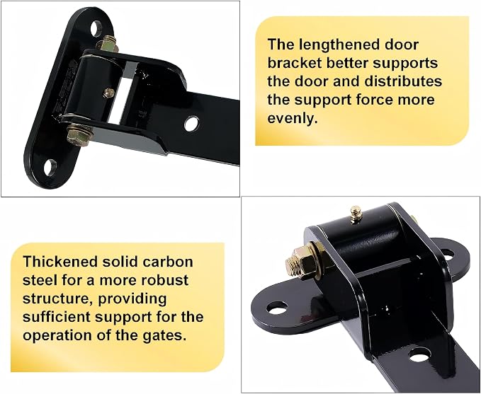13” Heavy Duty Gate Hinges, 900 LBS Load Capacity, Thickened Solid Steel | - Image 3