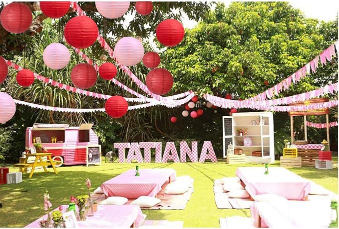 BEISHIDA Red Pink Paper Lanterns 10Pcs 4/6/8/10/12 Inch Round Chinese Lamp | - Image 4