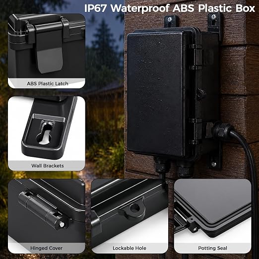 Junction Box IP67 Waterproof Electrical Box Outdoor ABS Plastic Hinged Shell - Image 2