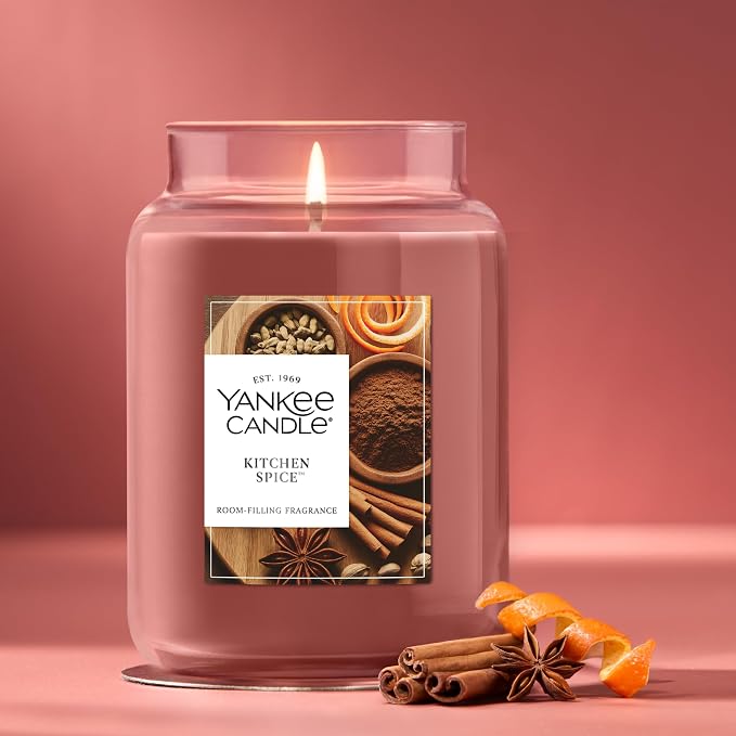 Yankee Candle Kitchen Spice, Holiday Scented Candle, 22oz Large Jar - Image 4