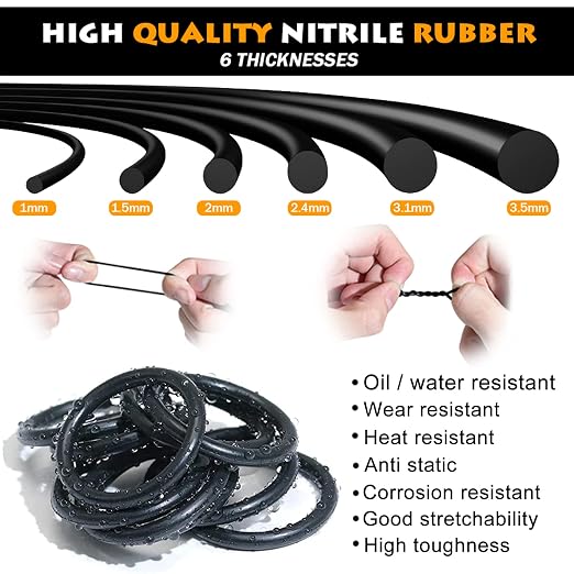 KOOTANS 32Size 1225Pcs Metric Nitrile Rubber O Rings Assortment Kit + 4pcs - Image 4