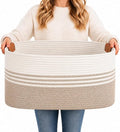 Laundry Hamper with Handles, 72L Rope Laundry Basket, Light Brown | Cotton rope by AINUOQI