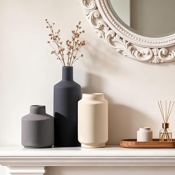 Ceramic Vase Set of 3, Modern Decorative Vases - Image 8