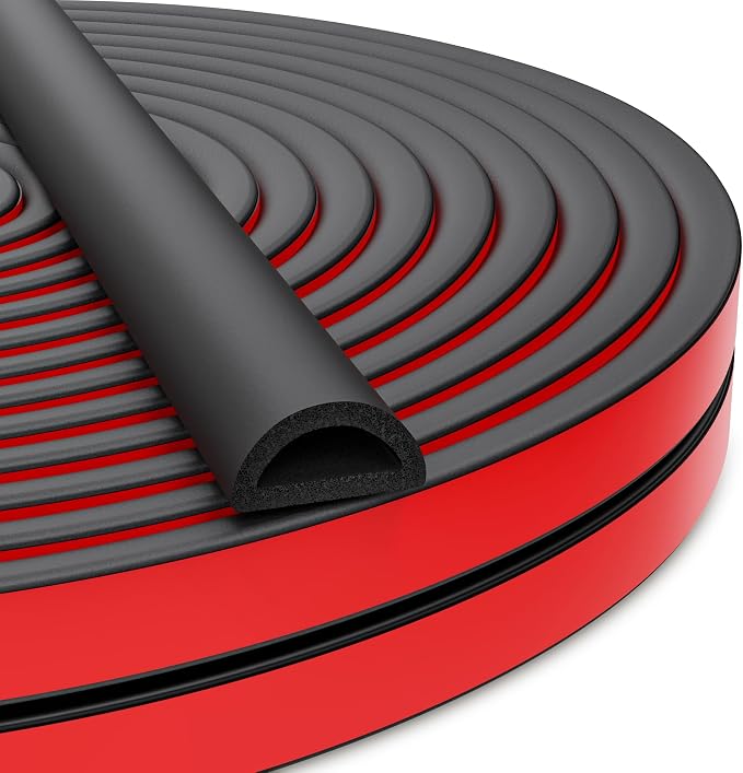 26 Feet Weather Stripping Door Seal Self Adhesive EPDM Foam Rubber Seal Strip by UIOCSSC