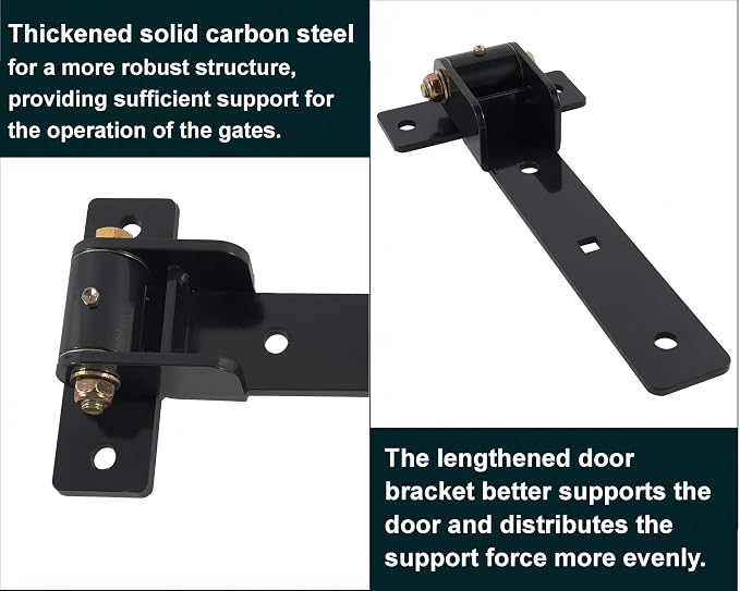 13" Heavy Duty Gate Hinges, 900 Lbs Capacity, 180° or 90° Smooth Open | - Image 4