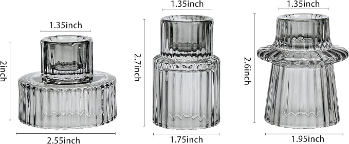 Vixdonos Taper Glass Candlestick Holders Tealight Candle Holders - Image 2