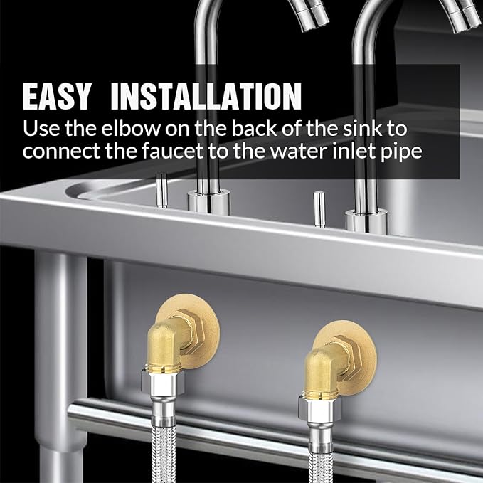 Wall Mount Commercial Faucet Installation kit, Brass 2 Pack Backsplash Mount Set - Image 6