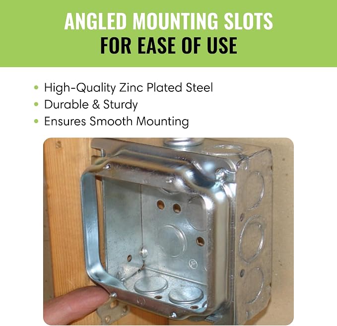 SELECT 5 Pack 2-Inch Raised 4-Inch Square Two Gang Plaster Ring - Image 3