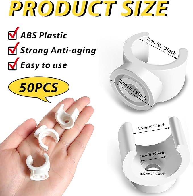 50 Pack 3/4 Inch PEX Clips, PEX Clamps PVC Pipe Clips and Hangers, Plastic | - Image 2