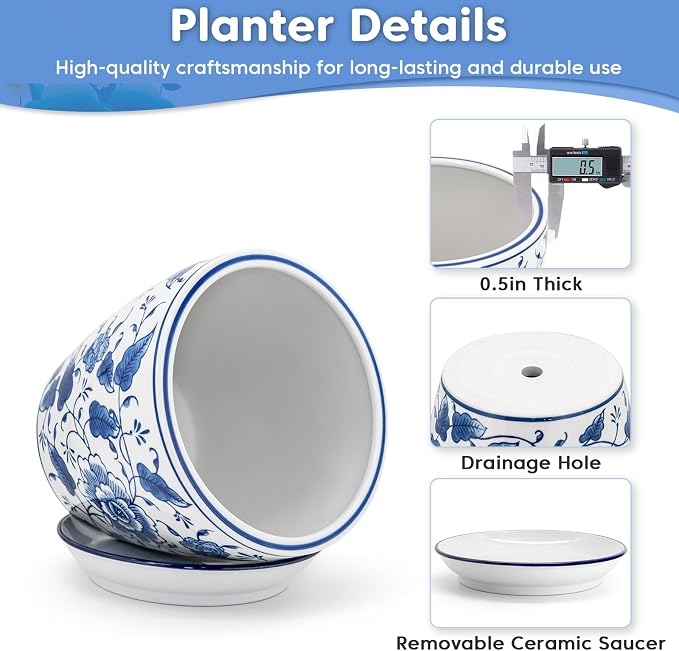 HakkaGirl 8 inch Ceramic Planters - Image 3