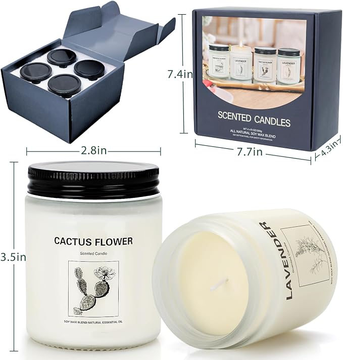 Scented Candles for Home, 4 Pack Soy Candle Gift Set - Image 8