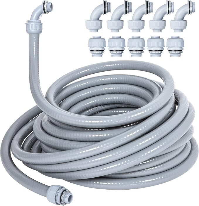 Neoaider 3/4 Inch 25FT Liquid Tight Conduit and Connector Kit | Flexible Non by Neoaider