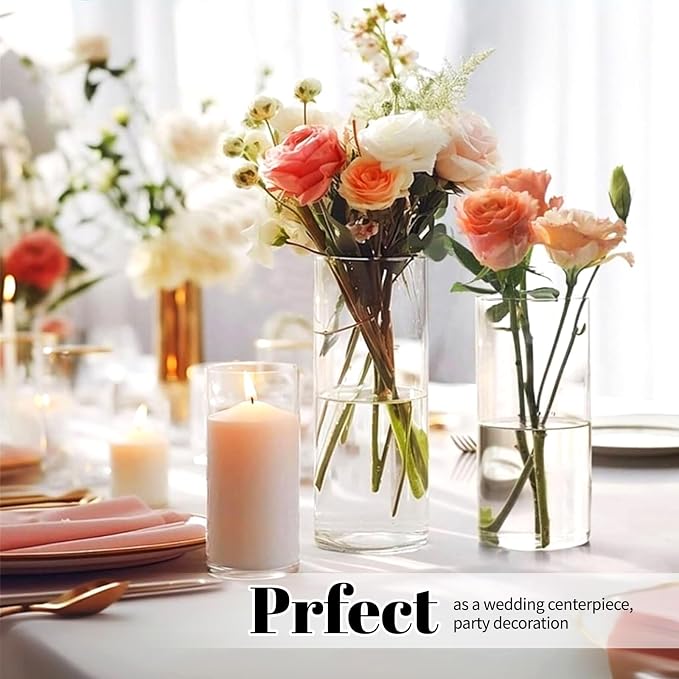 12Pack Glass Cylinder Vases for Centerpieces - Image 5