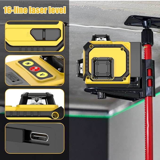 360 Laser Level with Tripod, Self Leveling Laser Leveler Tool, 4x360° Cross - Image 4