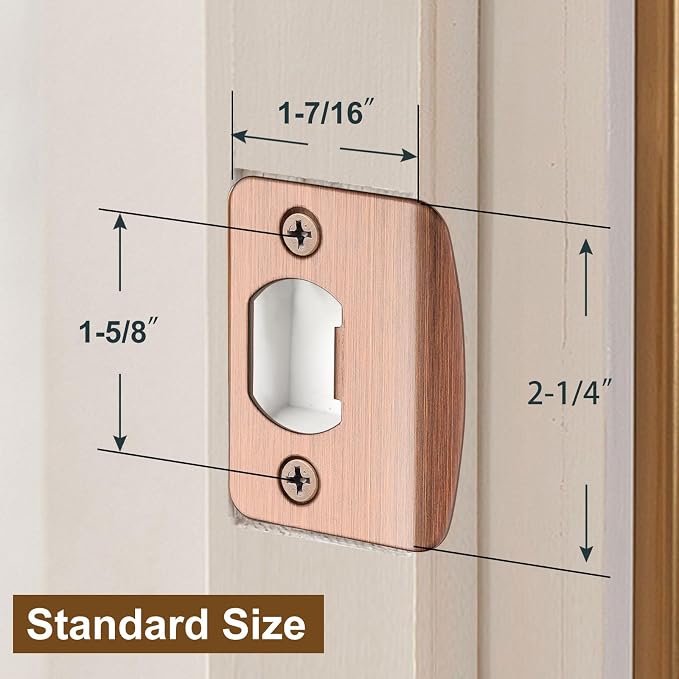 Standard Strike Plate with Spacer Shims, 2-1/4" by 1-3/4", Round Corner - Image 2