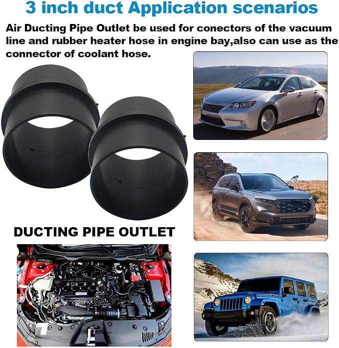Car Air Ducting Connector Straight Air Heater Duct Joiner Connector Pipe 3'' - Image 6
