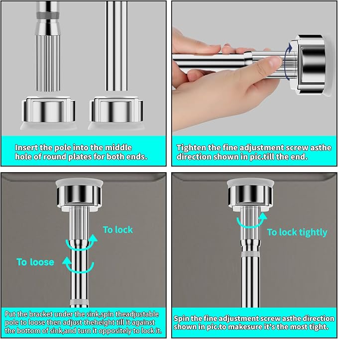 Undermount Sink Brackets， 19.9"-31.5" Adjustable Kitchen Undermount Sink Support - Image 6