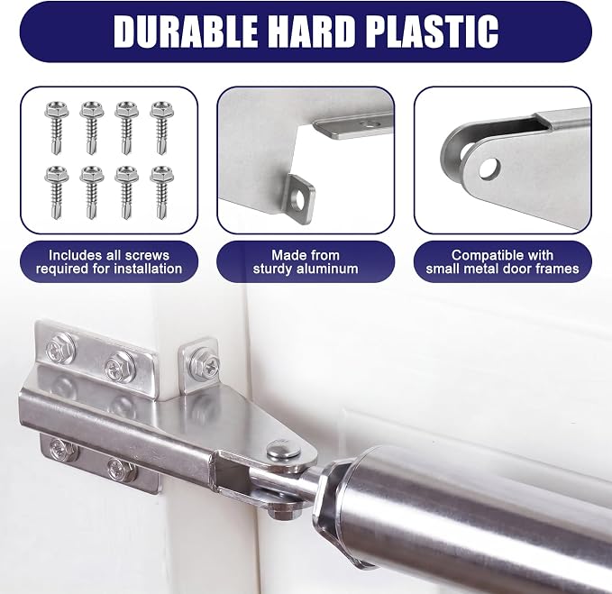 2 Pcs Aluminum Jamb Bracket Aluminum Screen Door Closer Bracket Storm Hardware - Image 3