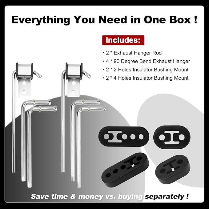 Exhaust Hanger Kit 10PC Universal Weld-On 10" & 7.6" Rods | 10pc kit: 2x 10" - Image 6