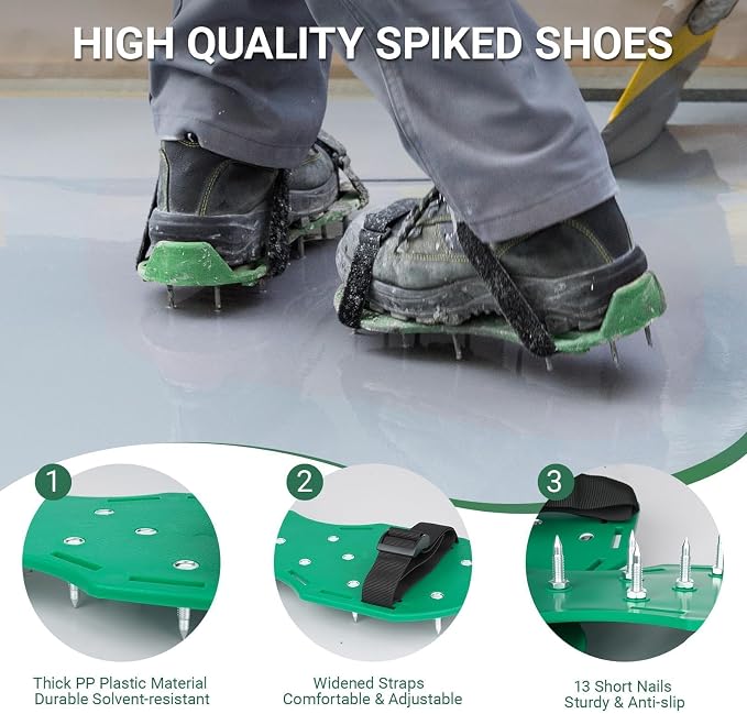9-inch Spiked Roller for Self Leveling, Epoxy Shoes Spikes, Self Leveling Tool - Image 4