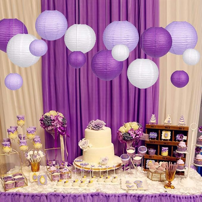 Paper Lanterns Decorative, Round Hanging Paper Lanterns Decorations - Image 3