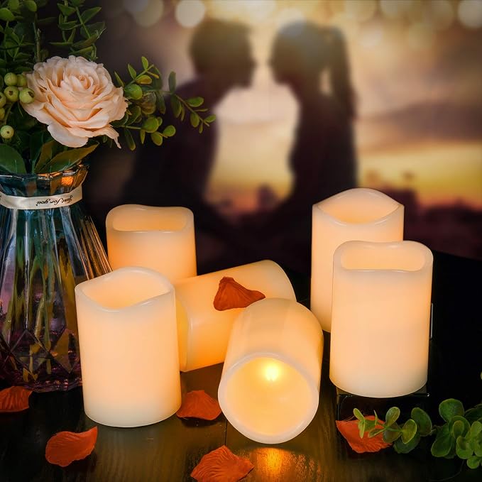 AKU TONPA Flameless Candles Battery Operated Pillar Real Wax Flickering - Image 5