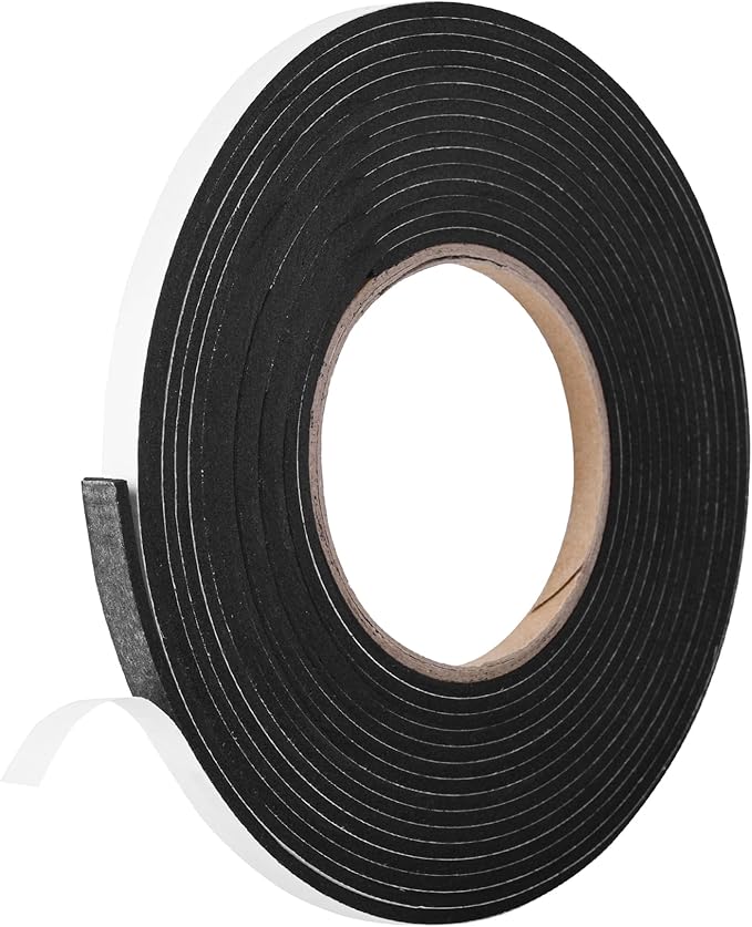 Kikerike Self Adhesive Foam Tape Weatherstrip 1/4In x 1/8In x 13Ft High Density by Kikerike