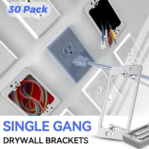 30Pcs Single Gang Drywall Brackets, Metal Low Voltage Bracket - Image 3