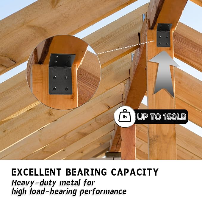 6 PCS Heavy Duty Steel Corner Brackets, DIY L Shelf Brackets, Metal Joint - Image 5