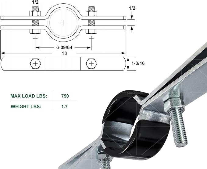 Highcraft DMST-Q04 Riser Clamp Vertical Pipe Hanger - Image 8