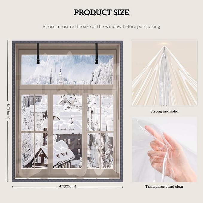 Window Insulation Kit for Winter 47''X63'' - Image 2