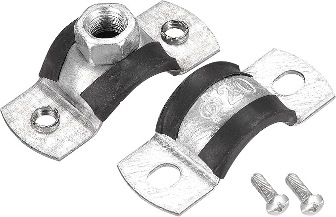 uxcell Adjustable Pipe Bracket Clamp, 3/4" Wall Ceiling Mount Iron Pipe Strap - Image 5