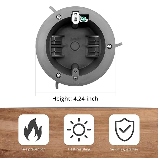 HXH 4-Inch Round Ceiling Old Work Electrical Box 18 Cubic Inches 12 Pack | - Image 2