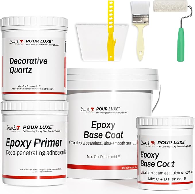 DWIL Epoxy Colored Sand Self-Leveling Coating- Garage Floor Kit, Non-Slip by DWILPAINT
