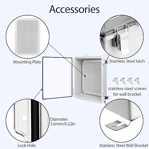 Electrical Box, IP67 Waterproof Hinged Clear Cover Stainless Steel Latch - Image 4
