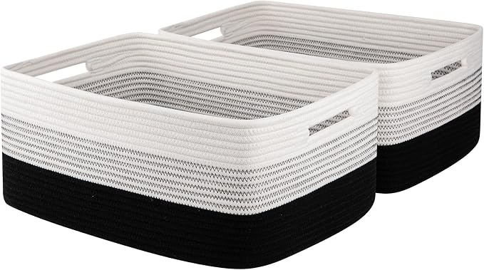 OIASKET Large Storage Basket for Organizing, Woven Rope Basket for Shelves by OIASKET