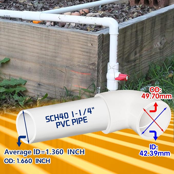 4Pcs 1-1/4'' PVC 90 Degree Elbow, 2-Way Right Angle Adapter Fittings, Corner - Image 2