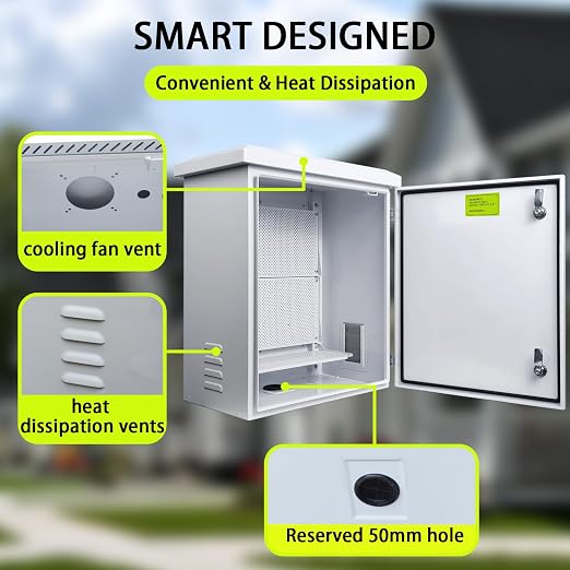 Metal Nema Enclosure with Fan Vented, Mount Track Electrical Box 20X24X12 | - Image 4